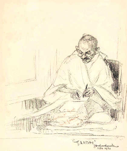 Mahatma Gandhi Drawing Portrait Very Easy - English version for global  audiences. Part - 2 - YouTube