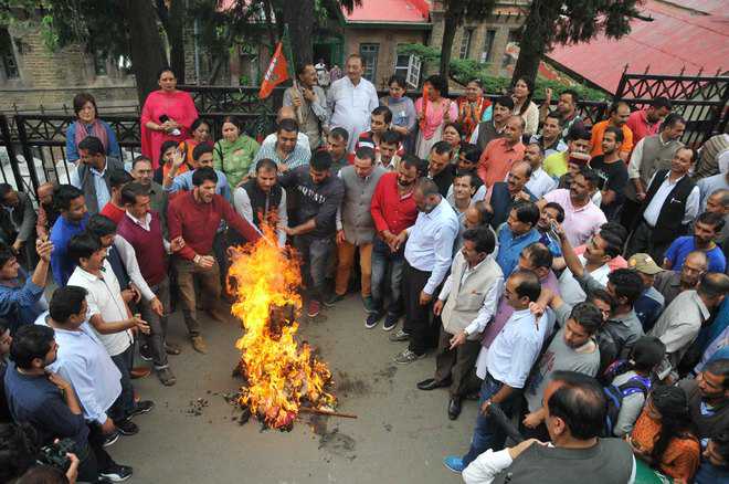 BJP activists burn CM's effigy