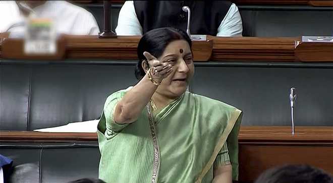 Sushma Swaraj in Parliament