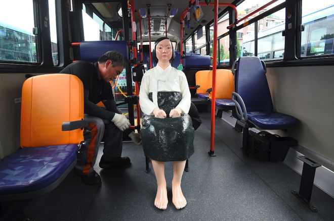 Comfort women statues on S Korean buses The Tribune India 