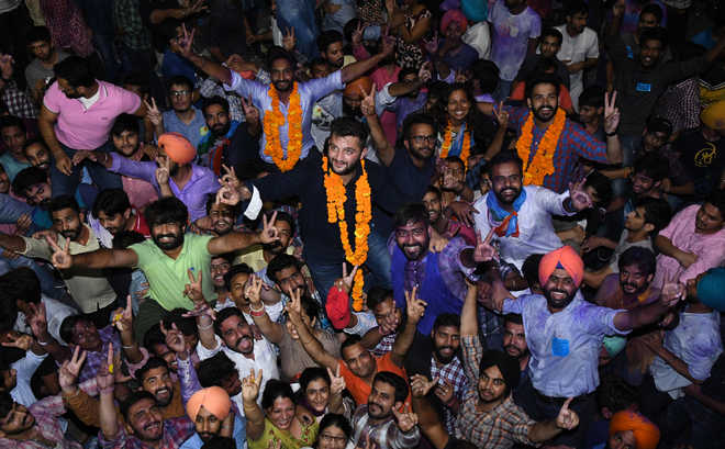 NSUI wins President, V-P and Secy posts in  Panjab University student poll