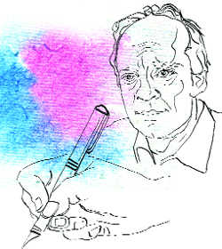 Vikram Seth  Person sketch Male sketch Portrait