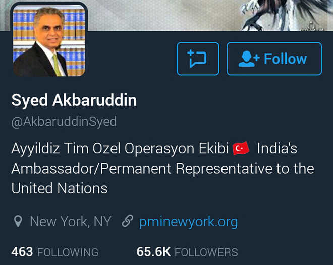 Twitter account of Indian ambassador to UN hacked