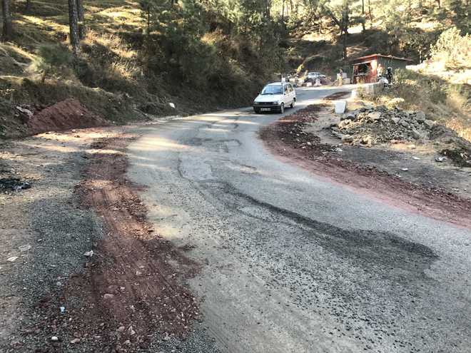 Kasauli roads repaired two months ago, worn out again