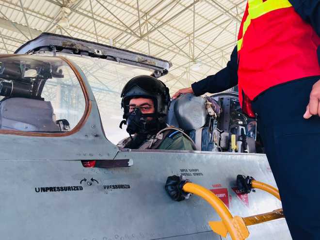 IAF chief Dhanoa flies in MiG-21 aircraft in Rajasthan