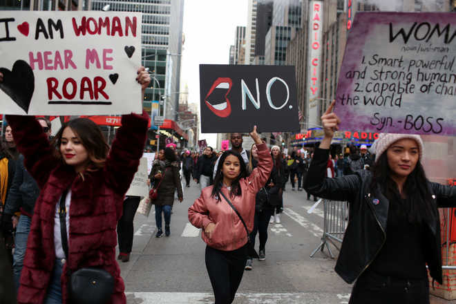Women stage nationwide protests as Trump term enters second year