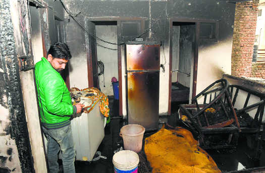 Mystery fire at Sector 27 house leaves two injured