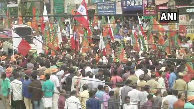 Sabarimala row: Kerala BJP takes out foot march, warns of ‘massive’ stir