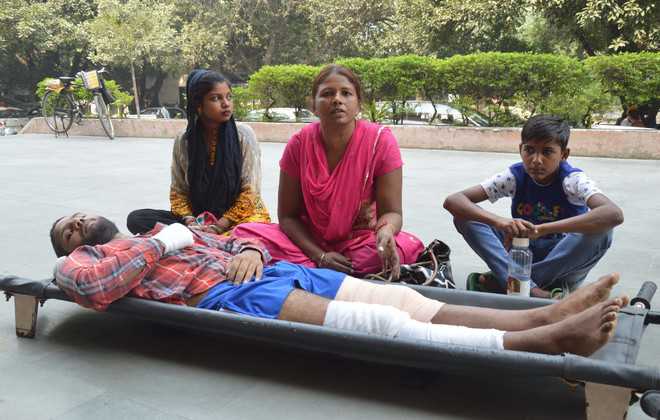 Youth on stretcher protests police inaction at DC office