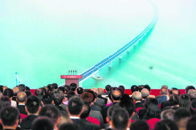 World’s longest sea bridge opens between HK, China