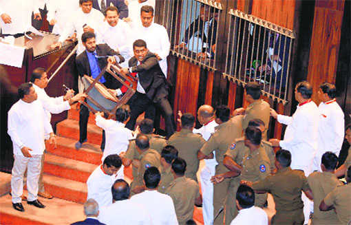Chaos in Lankan House; chilli powder, chairs hurled