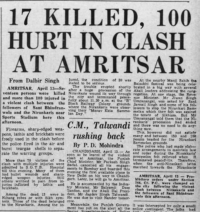 Sikh-Nirankari conflict peaked with 1978 clash
