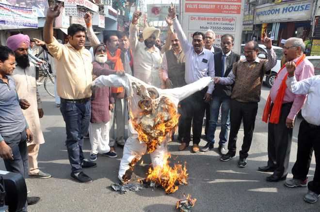 AAP MLA HS Phoolka’s effigy burnt over remarks on Army chief