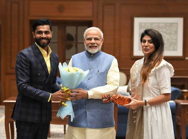 PM meets Indian cricketer Ravindrasinh Jadeja