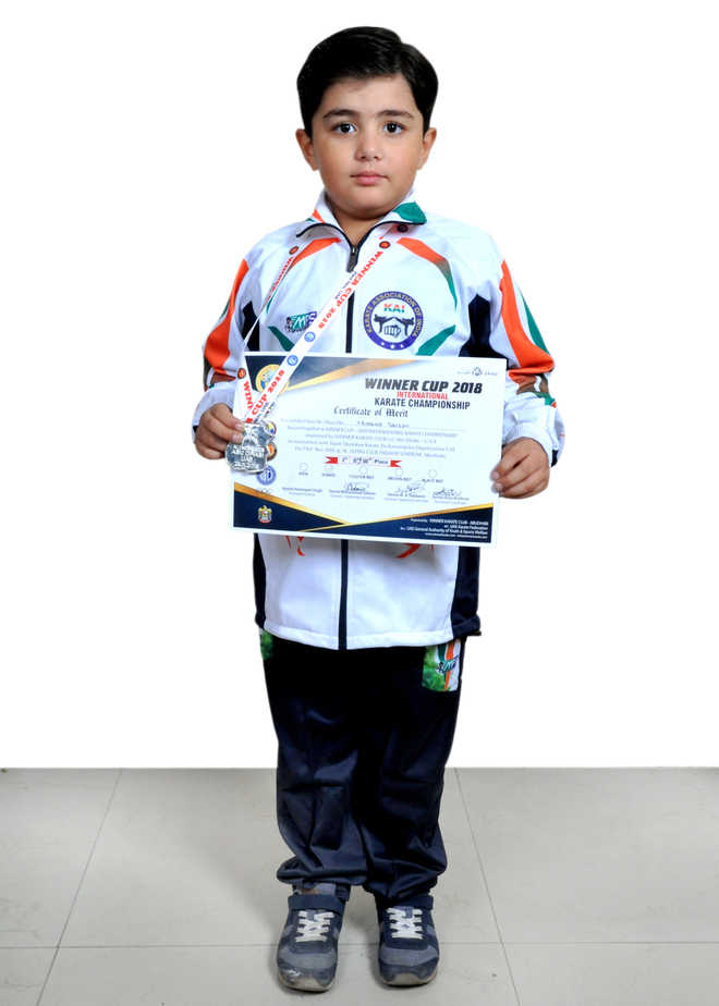 7-yr-old wins silver in karate