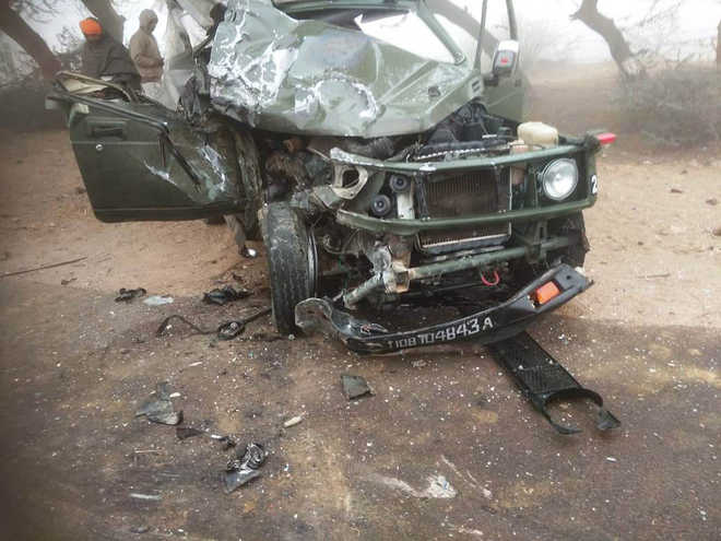 Army man killed in fog-linked accident