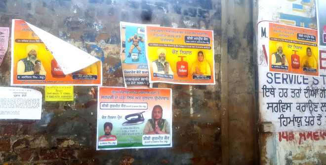 Villages dotted with posters