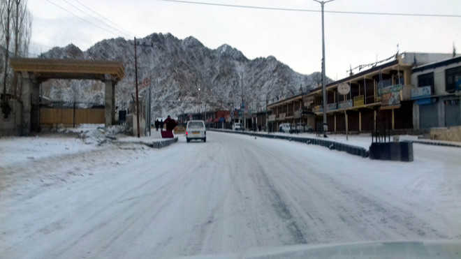 Snow brings cheer to Ladakh  area