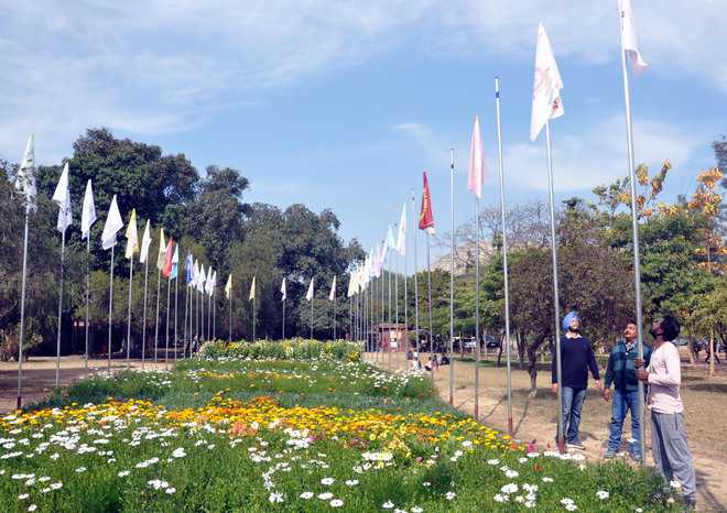 GNDU installs flags of affiliated colleges