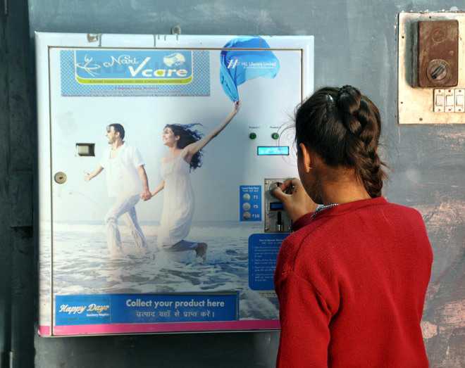 Vending machine sans sanitary napkin for a year