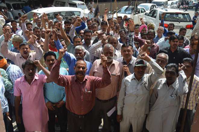 Civic body workers protest non-payment of salaries