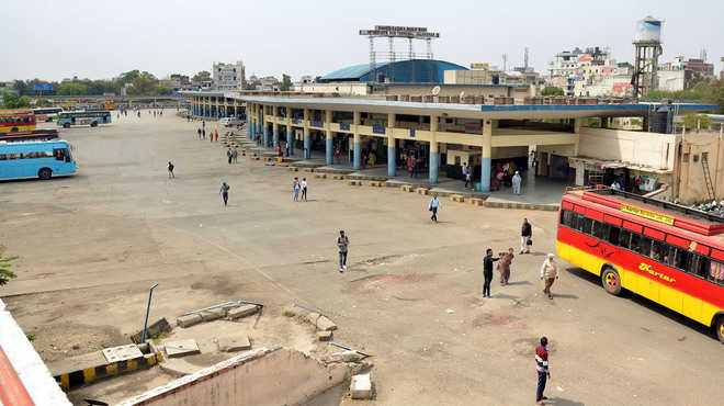 Roadways workers again go on strike at bus stand
