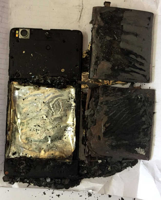 Cell phone bursts into flames