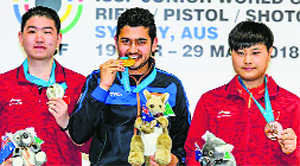 Anish wins 25m pistol gold