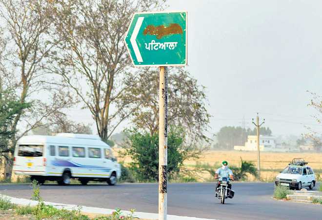 Signboards defaced on Sangrur, Samana roads