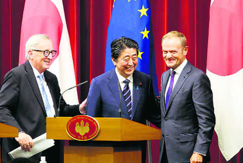 Japan, EU sign free trade pact amid Trump worries
