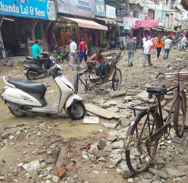 Govt apathy: Road leading to Rainak Market in a dilapidated state