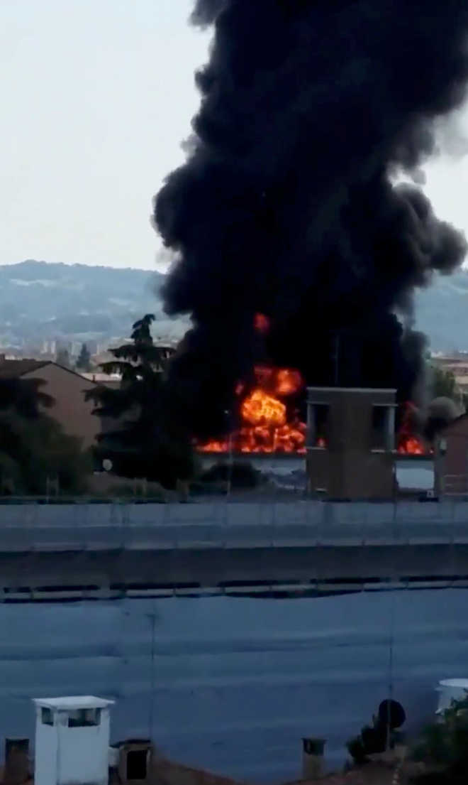 Fireball near Bologna airport after road crash explosion