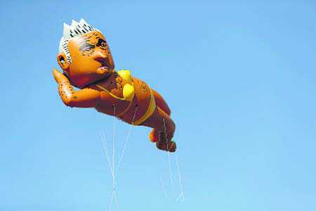 London mayor’s bikini-clad balloon takes flight