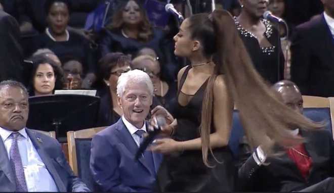 Franklin''s funeral: Twitter goes crazy over Bill Clinton ‘ogling’ at Ariana Grande