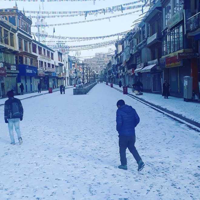 Ladakh receives season’s first snowfall