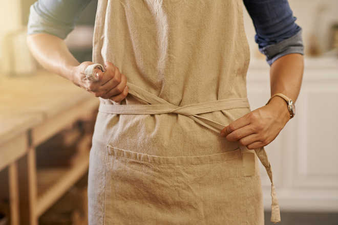 Unisex apron with strings attached!