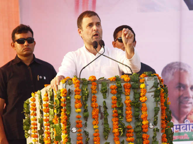 Rahul arrives in place of Sonia, slams PM on economy