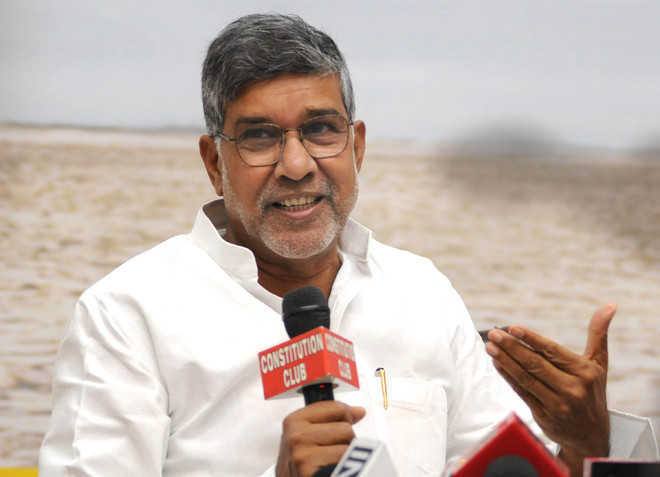 Nobel Laureate Satyarthi mingles with kids on Children’s Day: Destiny of nation