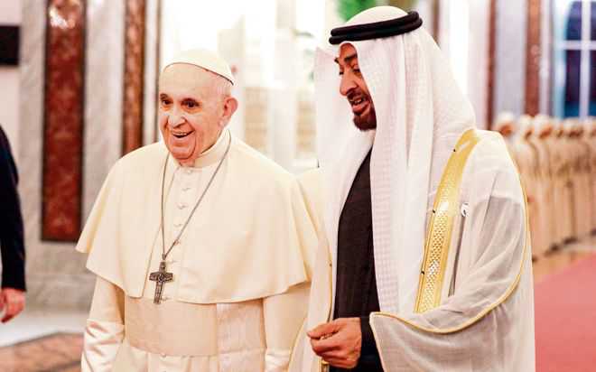 Pope arrives in UAE for historic visit