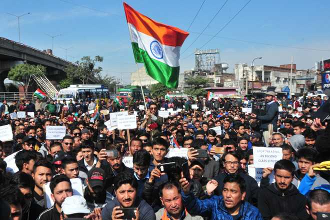 Kargil residents protest, demand rotational HQ