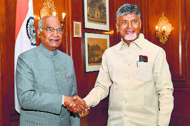 Naidu meets Kovind over AP special status