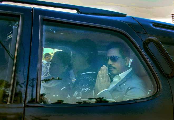 Vadra, mother appear before ED in Jaipur