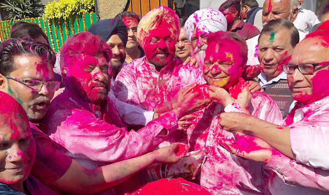 MP Chaudhary holds show of strength on Holi