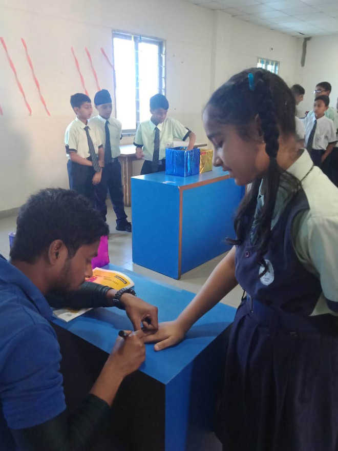 Students get first-hand experience of poll process