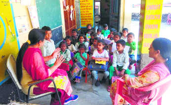 Pre-nursery students forced to attend classes in veranda