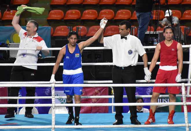 Shiva assured of 4th medal; Sarita, Nikhat storm into semifinals
