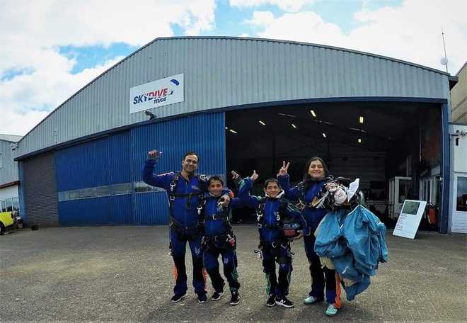 Indian family skydives over Amsterdam, sets new record