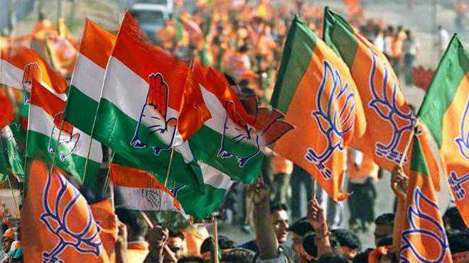 BJP camp upbeat after exit polls, Cong nervous