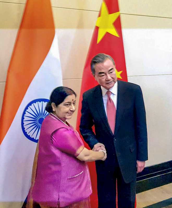 Swaraj meets Chinese counterpart, discusses issues of bilateral interest