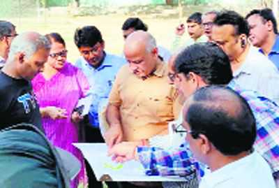 Sisodia inspects construction of classrooms at four schools